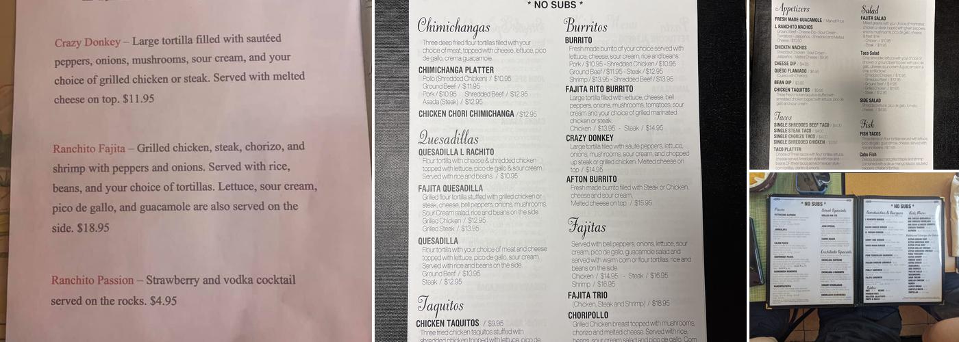 L Ranchito Menu