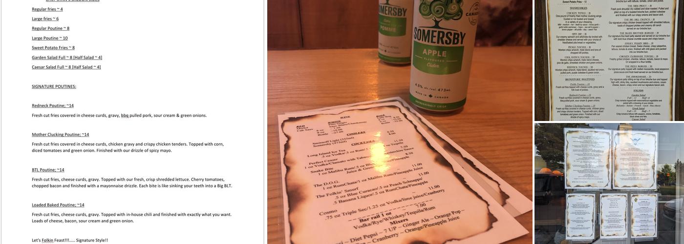 Chef Stan's Saloon Menu