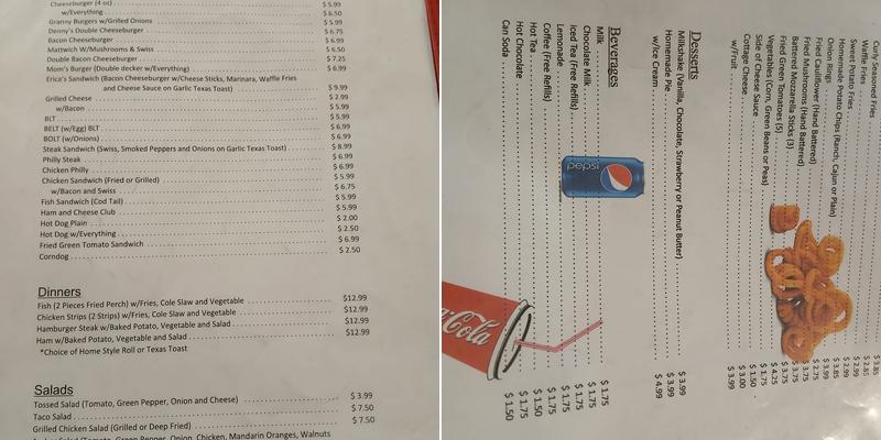 Mom's Place Too Menu