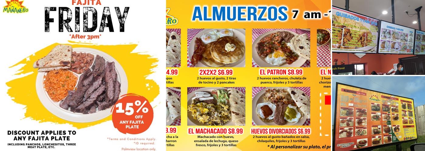El Taco Mañanero Menu