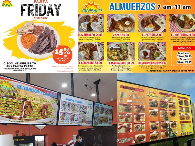 El Taco Mañanero Menu