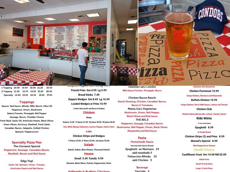 Zeppo's Pizza Menu