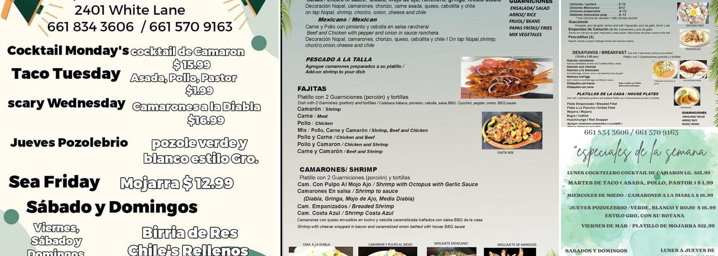 Rest. Acapulco Mexican & seafood House Menu