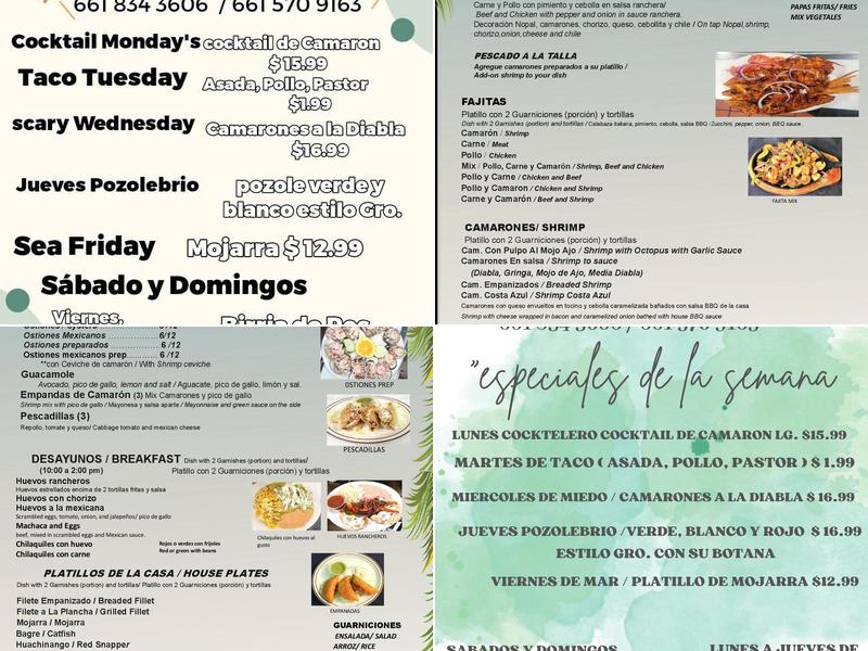 Rest. Acapulco Mexican & seafood House Menu