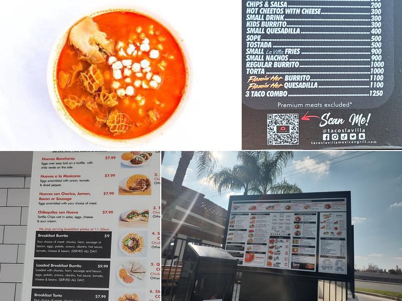 Tacos La Villa por favor Menu