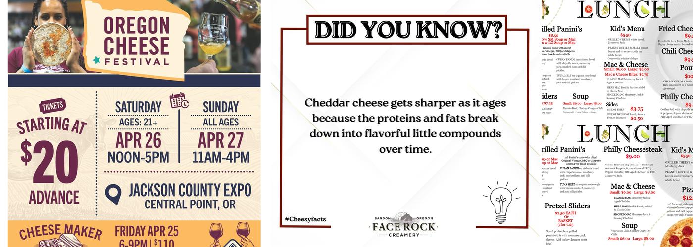 Face Rock Creamery Menu