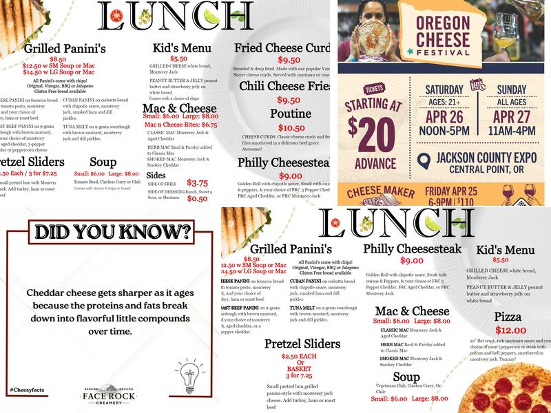 Face Rock Creamery Menu