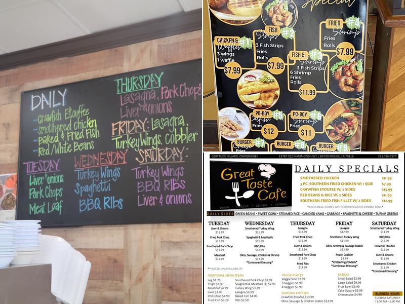 Great Taste Cafe Menu