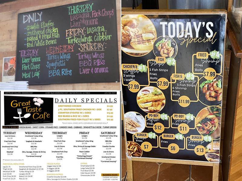 Great Taste Cafe Menu