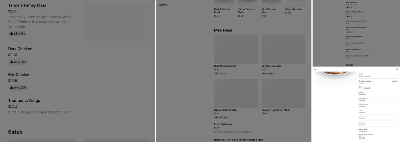 Krispy Krunchy Chicken Menu