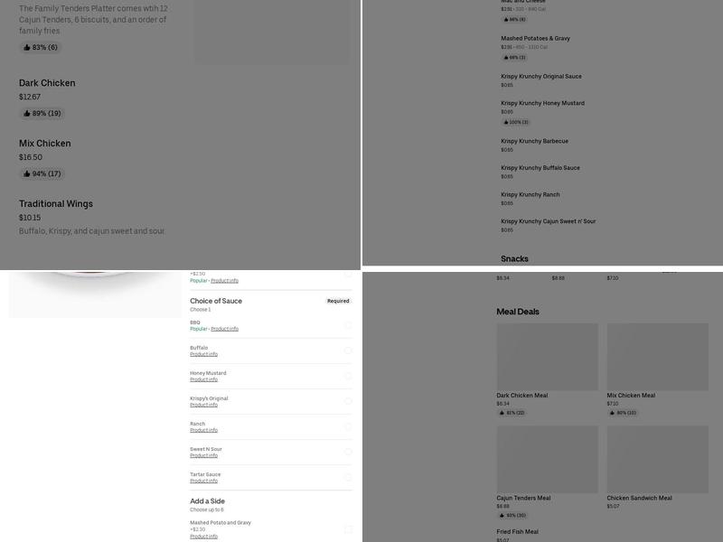 Krispy Krunchy Chicken Menu