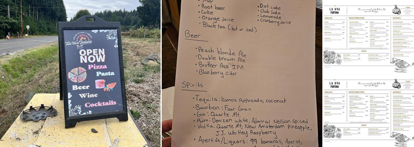Rusty Grape Vineyard Menu