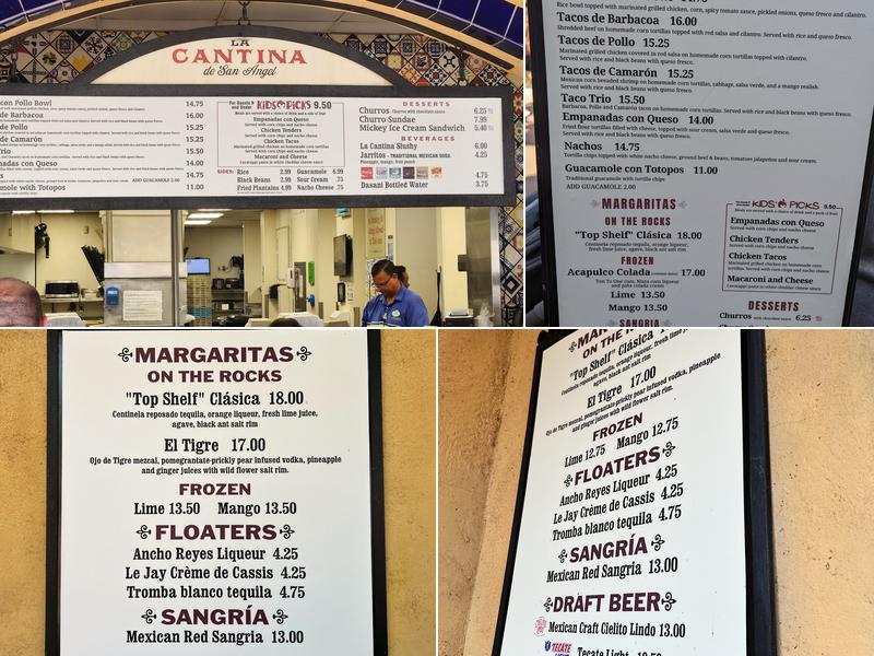 La Cantina de San Angel Menu