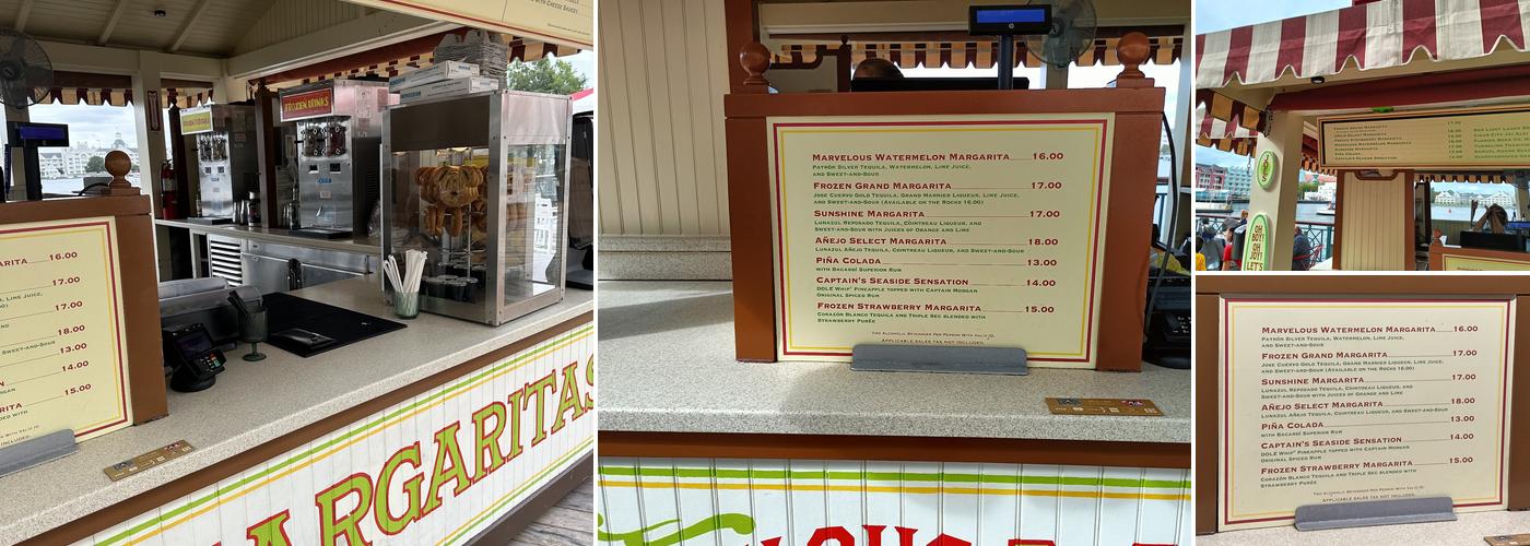 BoardWalk Joe's Marvelous Margaritas Menu
