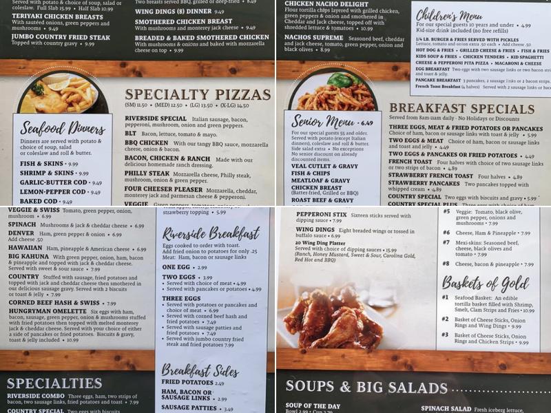 Riverside Family Dining Menu