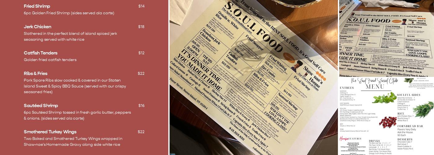 Shaw-nae’s House Menu