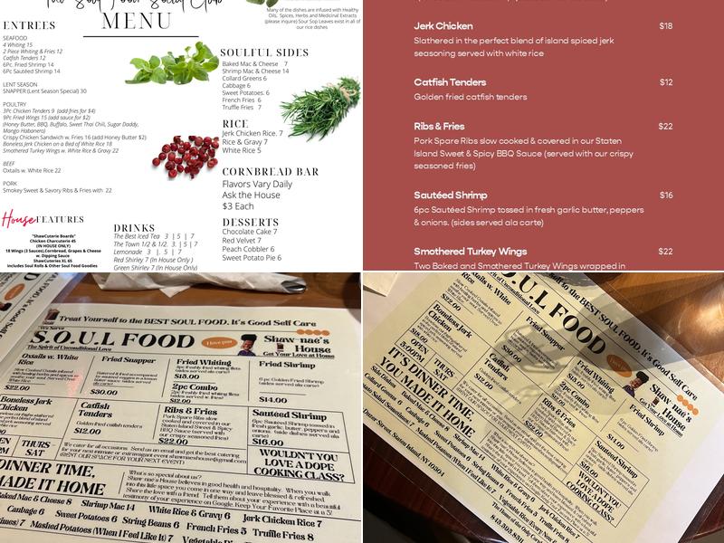 Shaw-nae’s House Menu