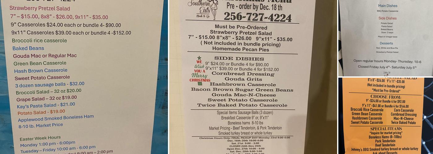 Southern Eats Menu