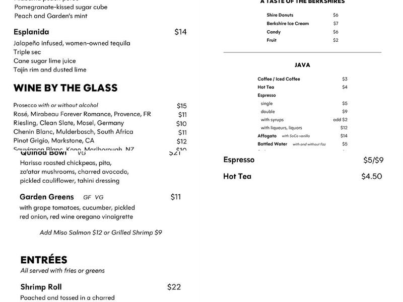 The Pillow Cafe Menu