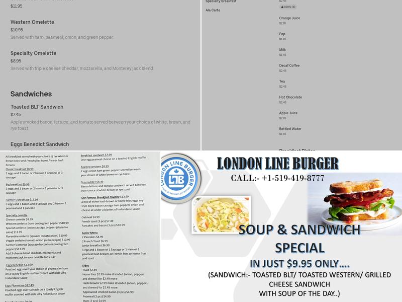 London Line Breakfast Menu