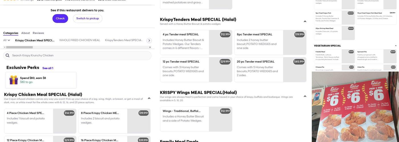 Krispy Krunchy Chicken Menu