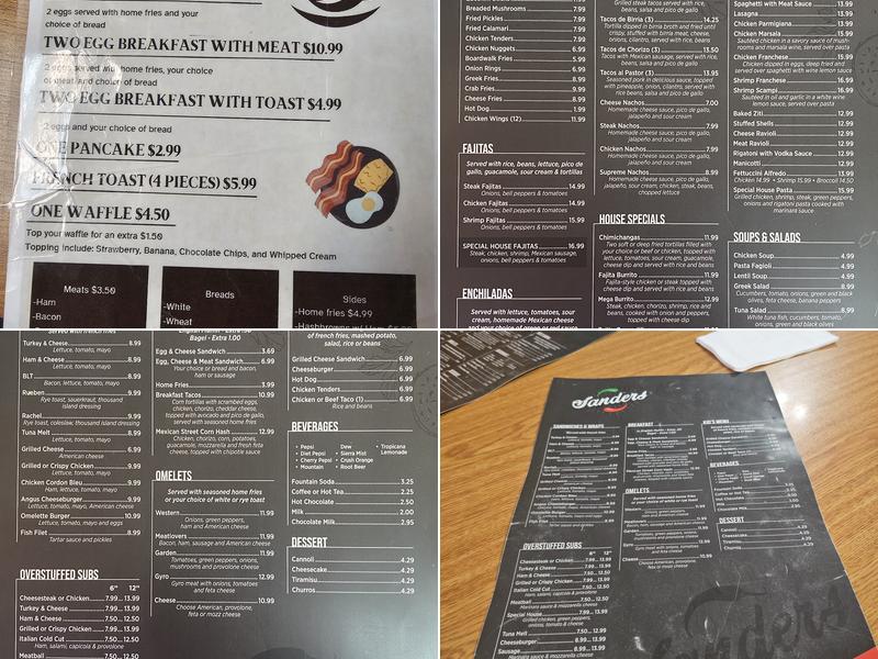 Sander's Menu
