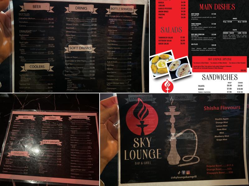 Sky Lounge Menu