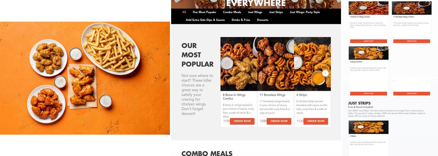 It's Just Wings Menu