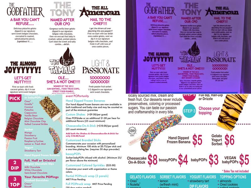 HipPOPs handcrafted gelato bars Menu