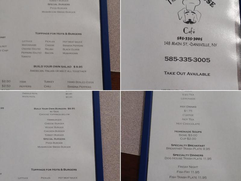 Dog House Cafe Menu