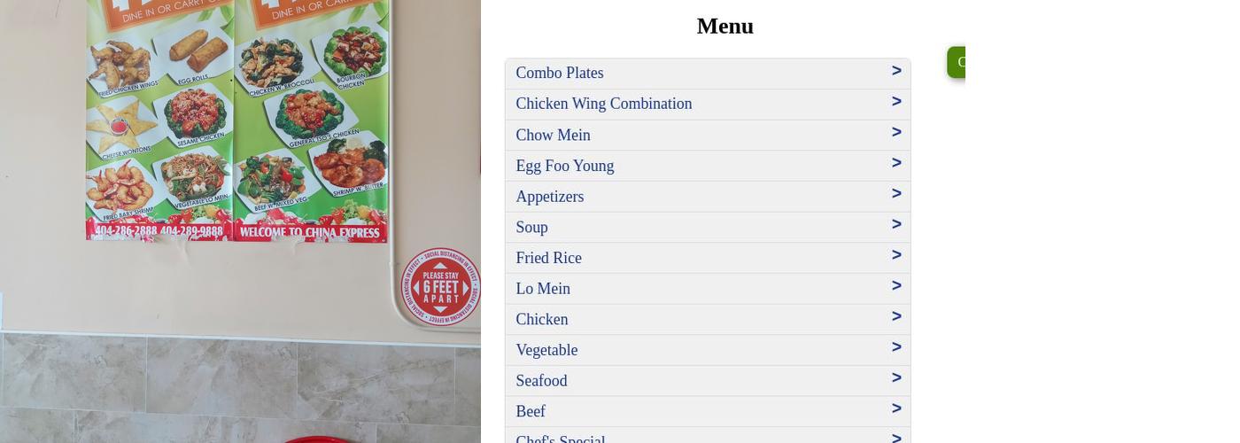 China Express Menu
