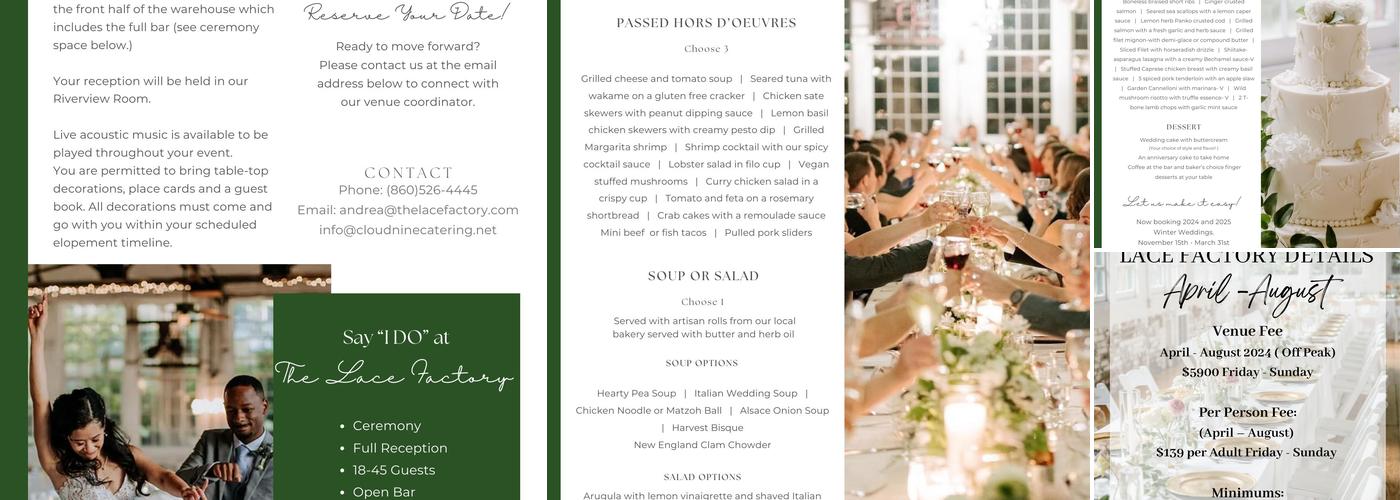 The Lace Factory Menu