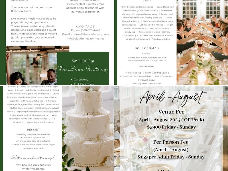 The Lace Factory Menu