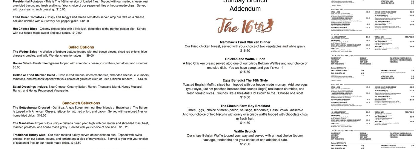 The 16th Menu