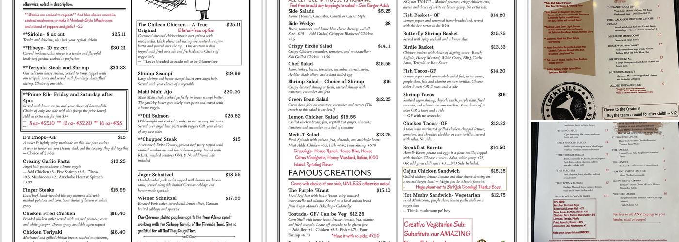 Creations on Main Delta Menu