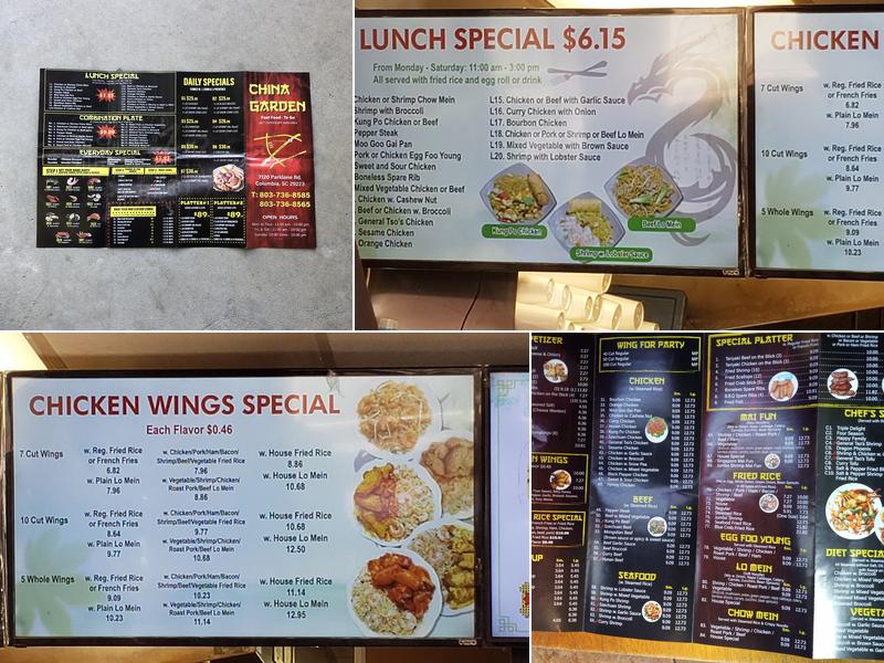 China Garden Restaurant Menu