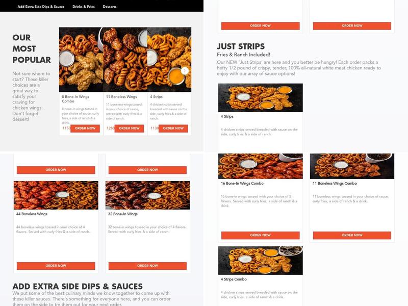 It's Just Wings Menu