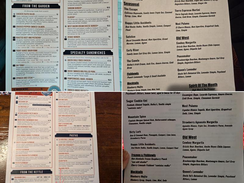 West Saloon & Kitchen Menu