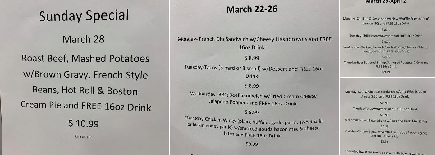 Hometown Gas and Grill Menu
