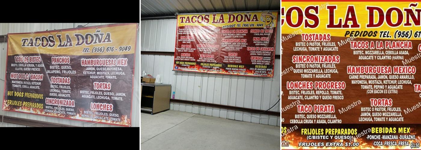 Tacos La Doña Menu