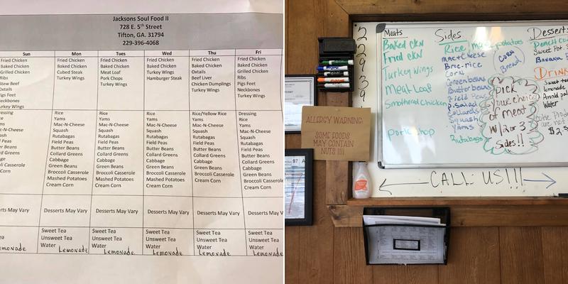 Jackson Soul food Menu