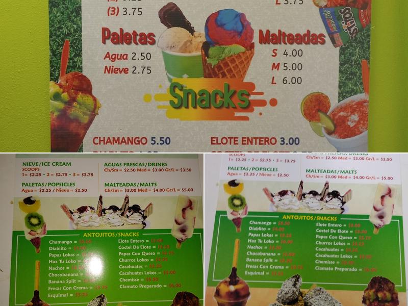 Paleteria La Cachanilla Menu