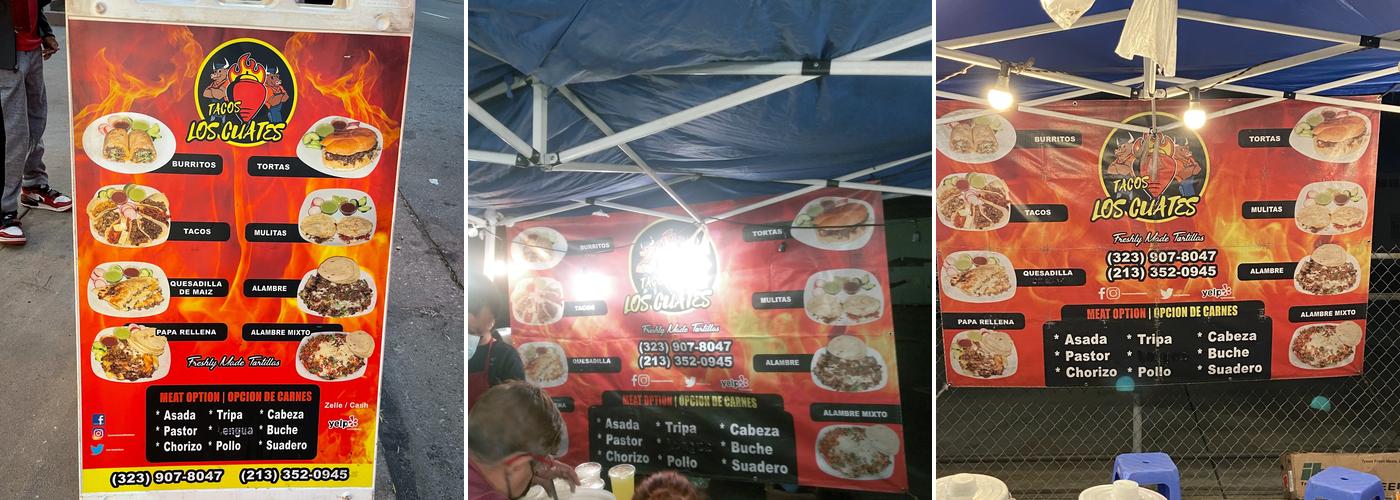 Tacos Los Cuates Menu