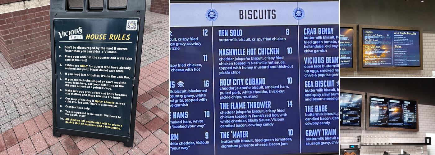 Vicious Biscuit Charlotte Menu