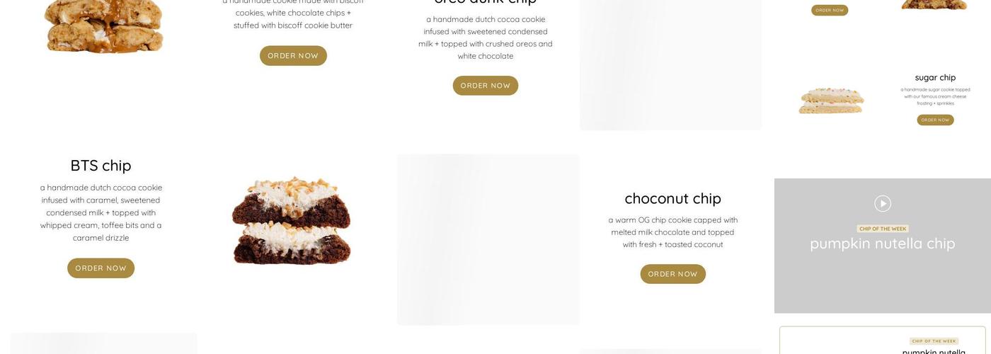 Chip Cookies Menu