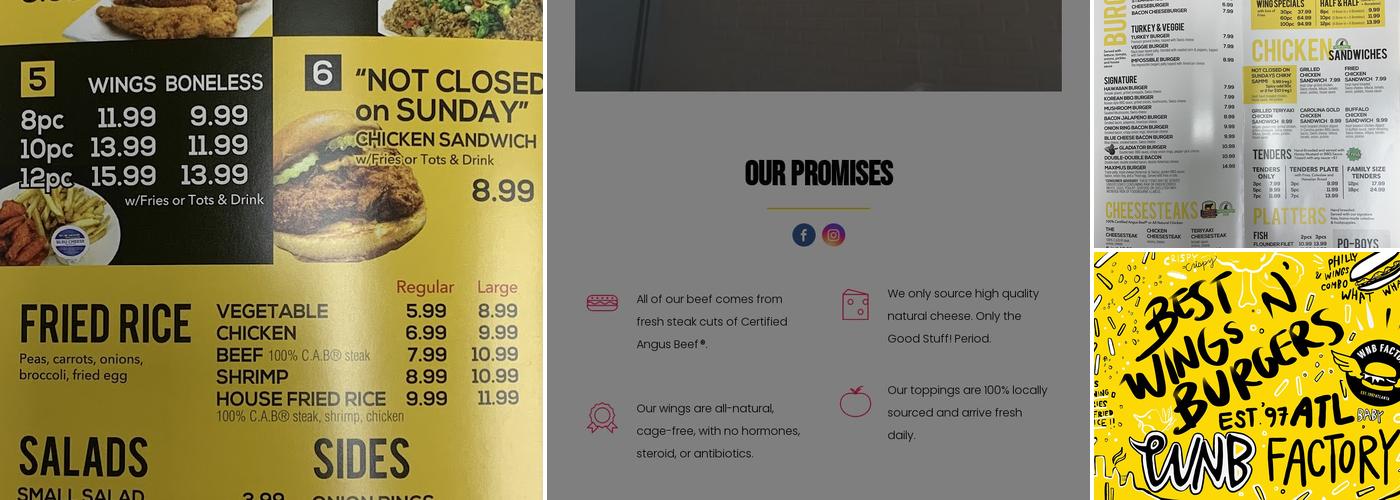 WNB Factory - Wings & Burger Menu