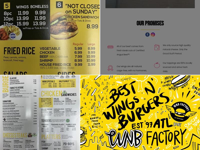 WNB Factory - Wings & Burger Menu