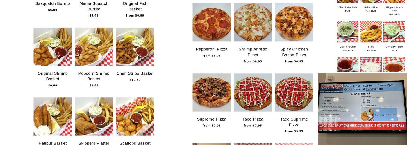 Skippers And Pizzanini Express Menu