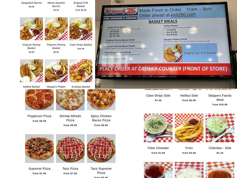 Skippers And Pizzanini Express Menu