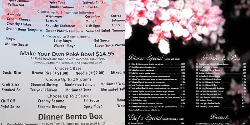 Love Sushi Menu